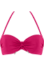 Musubi Pink Plunge balcony bikini top