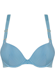 gloria airy blue and gold plunge balcony bra