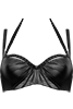 holi glamour Black plunge balconette bikini top