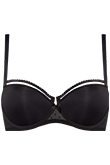 peekaboo black plunge balcony bra