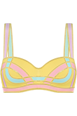 samba queen yellow and pink pastel balcony bra