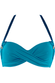 Velvet kiss ocean blue plunge balcony bikini top