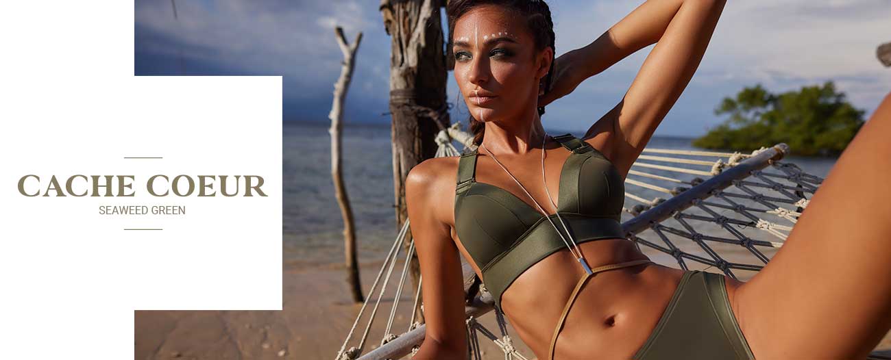 Cache Coeur bralette bikini in seaweed green