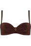 Puritsu brown plunge balcony bikini top
