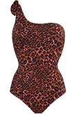 jungle diva brown and dark orange strapless bathing suit