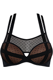 flash dance sheer black polka dot push up bra