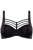 leading strings strictly black wired padded plunge balcony bra 16800