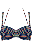 holi vintage dark blue rainbow plunge balcony bikinitop