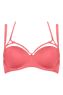 triangle rosy coral wired padded balcony bra 17790 