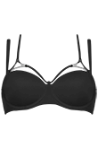 triangle black wired padded balcony bra