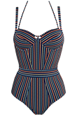 holi vintage dark blue rainbow plunge balcony bathing suit