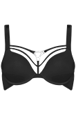 triangle black wired padded push up bra 16291