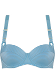 gloria airy blue and gold plunge balcony bra