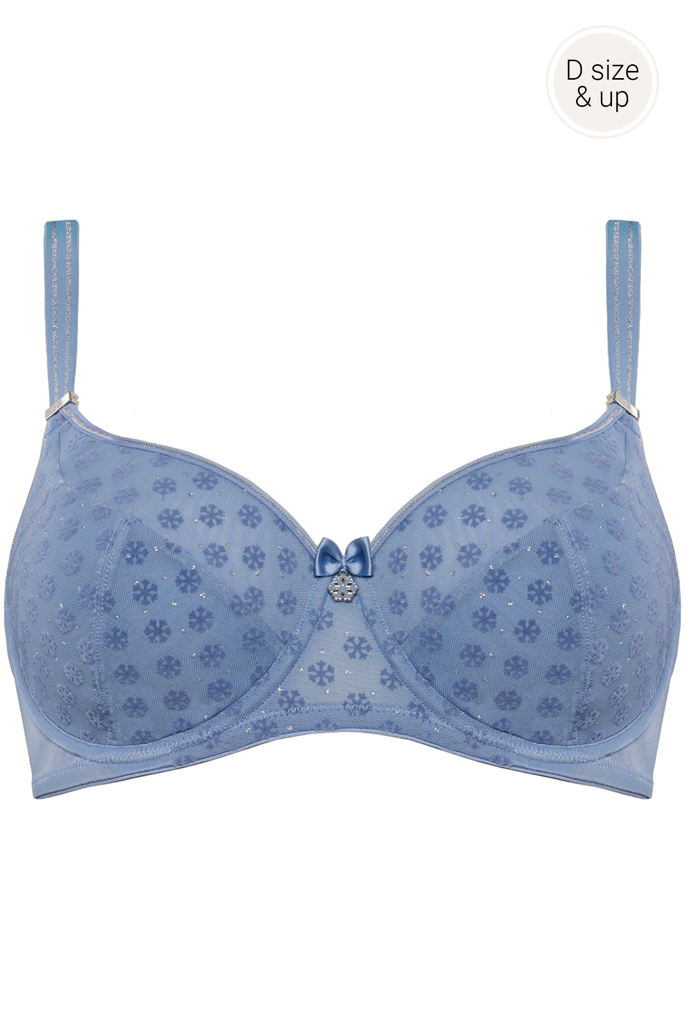 snowflake semi padded balcony bra