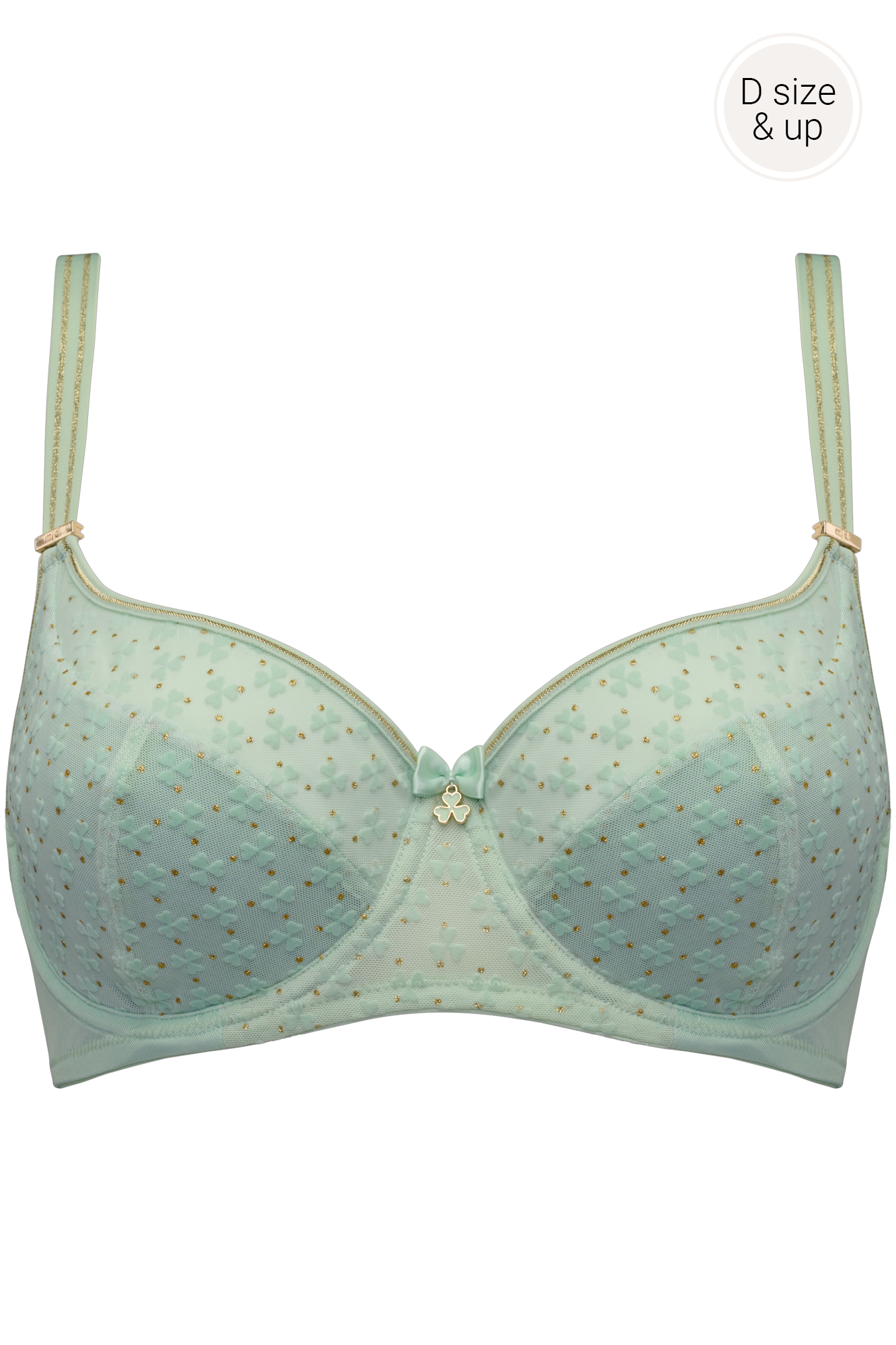 lucky clover semi padded balcony bra